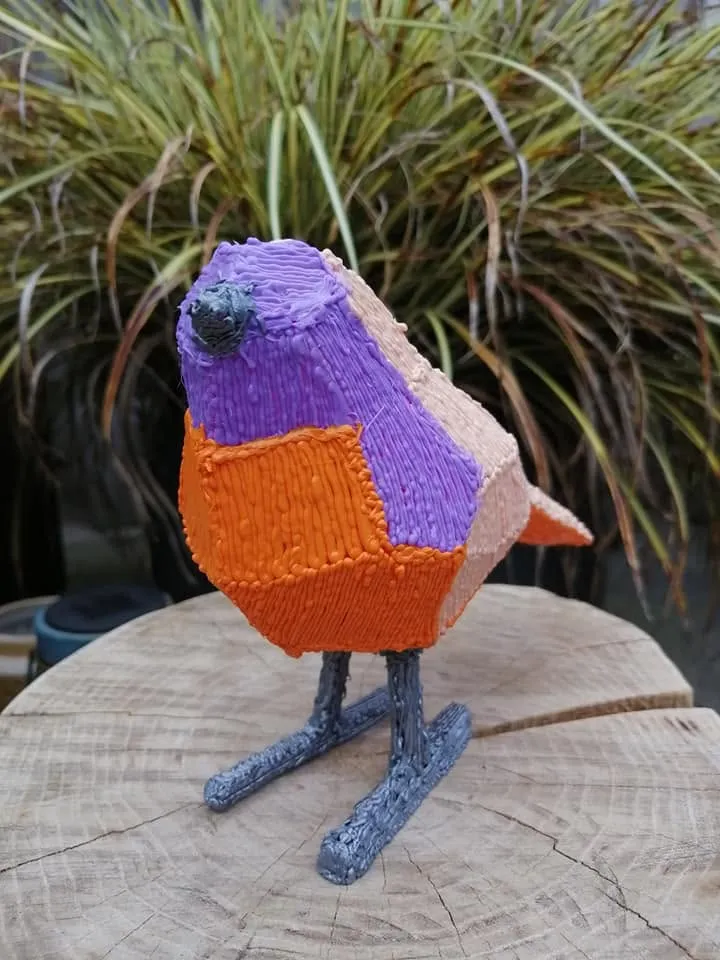 Handgemaakte 3D-vogeldecoratie, eerste aanzicht
