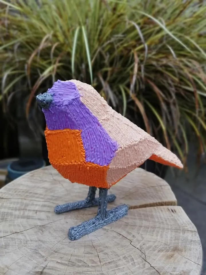 Handgemaakte 3D-vogeldecoratie, tweede aanzicht